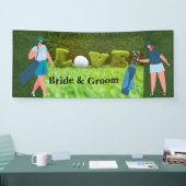 Golf Wedding mit LIEBE und Golfern Banner (Messe)