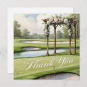 Golf Wedding mit Text auf Golfplatz Dankeskarte (Vorne/Hinten)