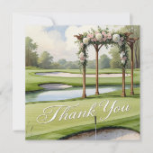 Golf Wedding mit Text auf Golfplatz Dankeskarte (Vorderseite)
