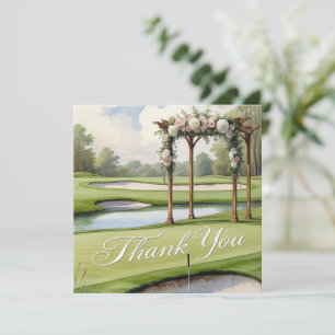 Golf Wedding mit Text auf Golfplatz Dankeskarte
