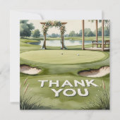 Golf Wedding mit Text auf Golfplatz Dankeskarte (Vorderseite)