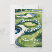 Golf Wedding mit Text auf Golfplatz Dankeskarte (Vorderseite)