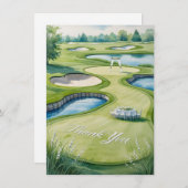 Golf Wedding mit Text auf Golfplatz Dankeskarte (Vorne/Hinten)