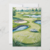 Golf Wedding mit Text auf Golfplatz Dankeskarte (Vorderseite)