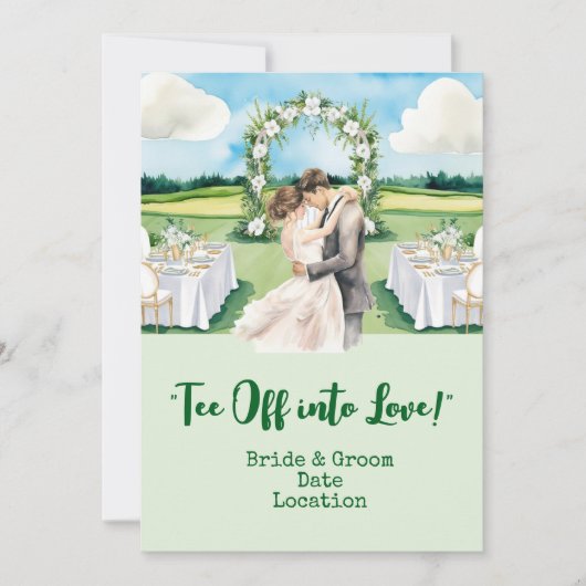 Golf Wedding on the golf course Einladung (Vorderseite)