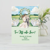 Golf Wedding on the golf course Einladung (Stehend Vorderseite)