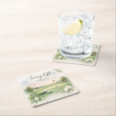 Golf Wedding Paper Cups | Teeing Off Forever  Rechteckiger Pappuntersetzer (Vor Ort)