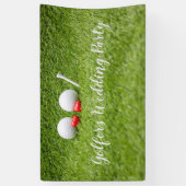 Golf Wedding Party mit Golfball und Herz-Liebe Banner (Vertikal)