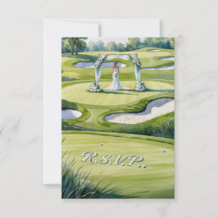 GOLF wedding R.S.V.P. reagieren Aquarell-Stil RSVP Karte