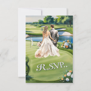 GOLF wedding R.S.V.P. reagieren Aquarell-Stil RSVP Karte
