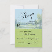 Golf Wedding RSVP Card QR Code Optional  (Vorderseite)