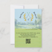 Golf Wedding RSVP Card QR Code Optional  (Rückseite)