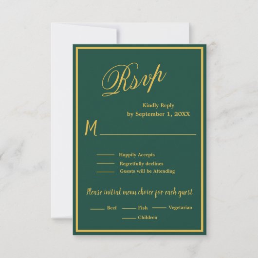 Golf Wedding RSVP Card QR Code Optional  Karte (Vorderseite)