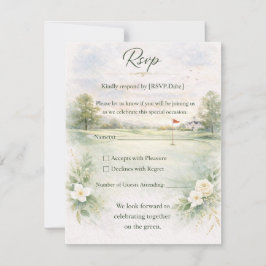 Golf Wedding RSVP Card | Teeing Off Forever  Karte