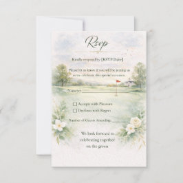 Golf Wedding RSVP Card | Teeing Off Forever Karte