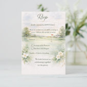 Golf Wedding RSVP Card | Teeing Off Forever Karte (Stehend Vorderseite)