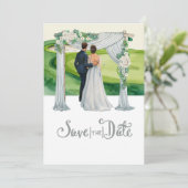 Golf Wedding Save the Date Golf Thema Einladung (Stehend Vorderseite)