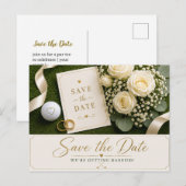 Golf Wedding Save the Date Invitation Postkarte (Vorne/Hinten)