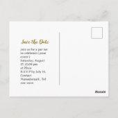 Golf Wedding Save the Date with White Golf Tees Postkarte (Rückseite)