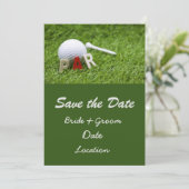 Golf Wedding speichern Sie das Datum par to pair Einladung (Stehend Vorderseite)