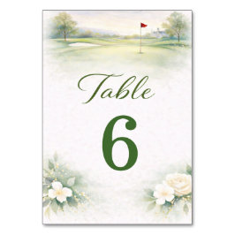 Golf Wedding Table Number Card Tischnummer
