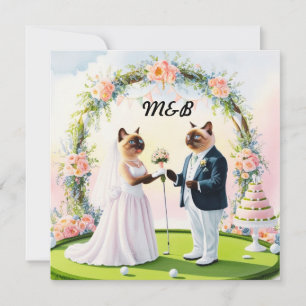 Golf Wedding Thema für Cat Lovers GOLFER Save The Date
