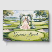Golf Wedding Thema für Golfer auf Golfplatz Gästebuch (Vorderseite)