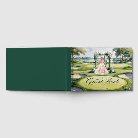Golf Wedding Thema für Golfer auf Golfplatz Gästebuch (Voll)