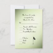 Golf Wedding Thema Green UAWG with Menu Selection RSVP Karte (Vorderseite)