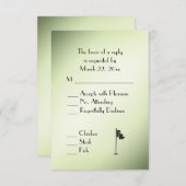 Golf Wedding Thema Green UAWG with Menu Selection RSVP Karte (Vorne/Hinten)