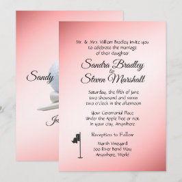 Golf Wedding Thema Rosa Einladungen