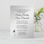Golf Wedding Thema Silberne Einladungen (Stehend Vorderseite)