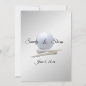 Golf Wedding Thema Silberne Einladungen (Rückseite)