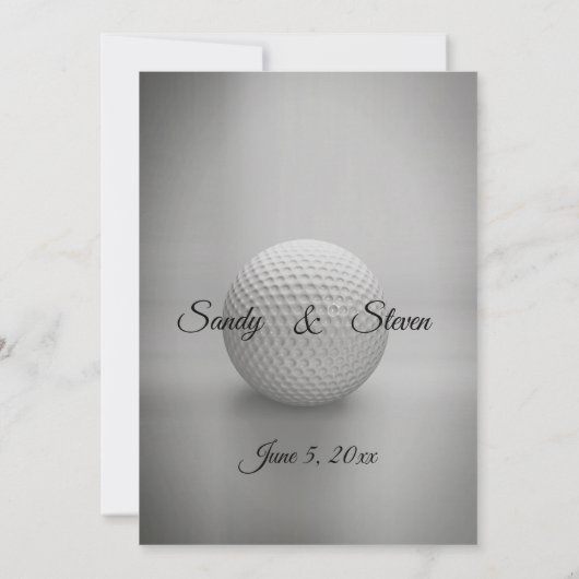 Golf Wedding Thema Silberne Einladungen (Rückseite)