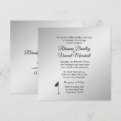 Golf Wedding Thema Silberne Einladungen (Vorne/Hinten)