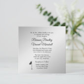 Golf Wedding Thema Silberne Einladungen (Stehend Vorderseite)