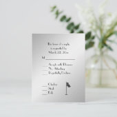 Golf Wedding Theme Silver Menu UAWG RSVP Karte (Stehend Vorderseite)
