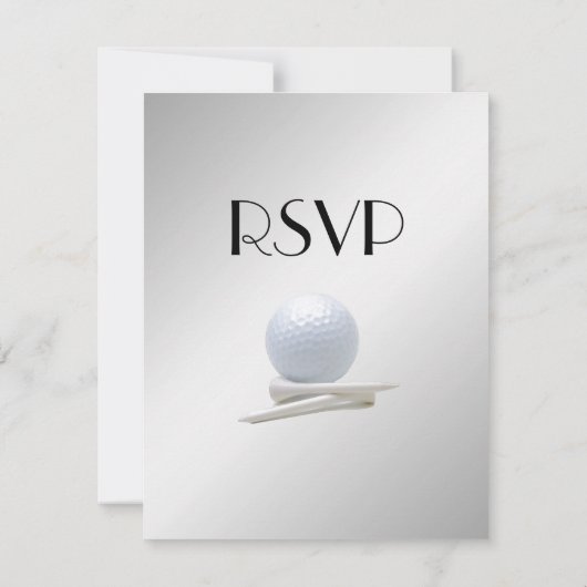 Golf Wedding Theme Silver Menu UAWG RSVP Karte (Rückseite)