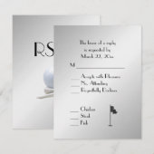 Golf Wedding Theme Silver Menu UAWG RSVP Karte (Vorne/Hinten)