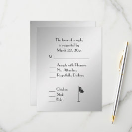 Golf Wedding Theme Silver Menu UAWG RSVP Karte