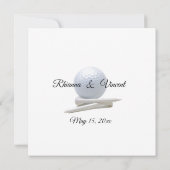 Golf Wedding Theme White Invitations Einladung (Rückseite)