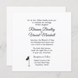 Golf Wedding Theme White Invitations Einladung