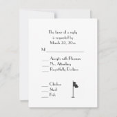 Golf Wedding Theme White Menu RSVP Karte (Vorderseite)
