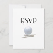 Golf Wedding Theme White Menu RSVP Karte (Rückseite)