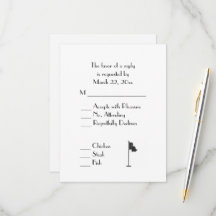 Golf Wedding Theme White Menu RSVP