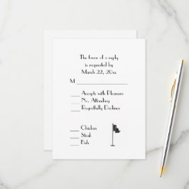 Golf Wedding Theme White Menu RSVP Karte