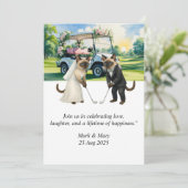 Golf Wedding themed for Cat Lovers Einladung (Stehend Vorderseite)
