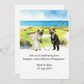 Golf Wedding themed for Cat Lovers Einladung (Vorne/Hinten)