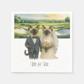 Golf Wedding themed for Cat Lovers Serviette (Vorderseite)