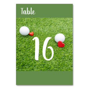 Golf Wedding Tischnummer Card mit Golfball